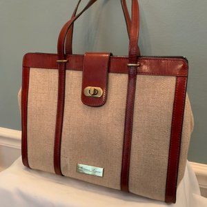 Etienne Aigner canvas bag with leather trim